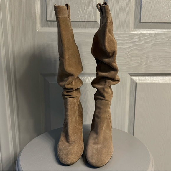 Fornarina taupe genuine suede boots 2000s vintage size 39 slouch style - Picture 2 of 16